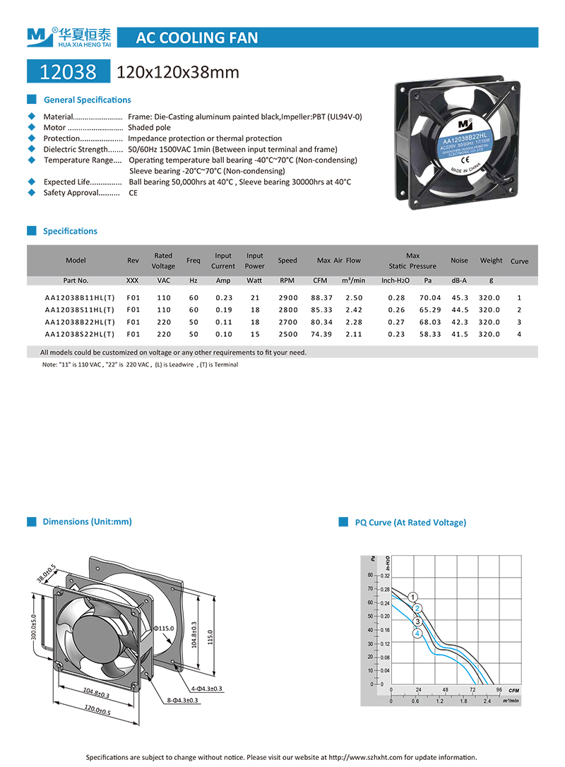 12038 ac cooling fan